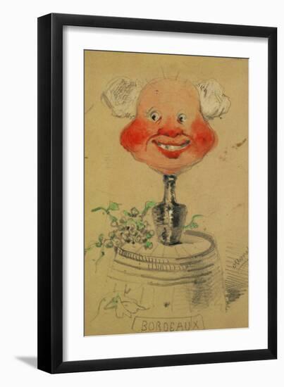 Bordeaux Wine, Caricature, 1857, Drawing-Claude Monet-Framed Giclee Print