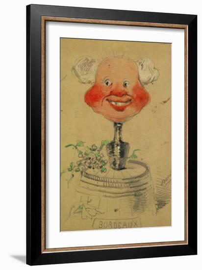 Bordeaux Wine, Caricature, 1857, Drawing-Claude Monet-Framed Giclee Print