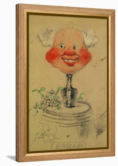 Bordeaux Wine, Caricature, 1857, Drawing-Claude Monet-Framed Premier Image Canvas