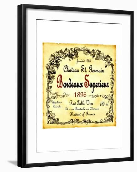 Bordeaux Wine Label-null-Framed Giclee Print