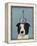 Border Collie with Blue Vase-Fab Funky-Framed Stretched Canvas