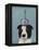 Border Collie with Blue Vase-Fab Funky-Framed Stretched Canvas