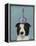 Border Collie with Blue Vase-Fab Funky-Framed Stretched Canvas