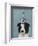 Border Collie with Blue Vase-Fab Funky-Framed Premium Giclee Print