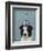 Border Collie with Blue Vase-Fab Funky-Framed Premium Giclee Print