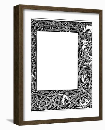 Border Design for 'Le Morte D'arthur' by Sir Thomas Malory, 1893-4 (Pen & Black Ink)-Aubrey Beardsley-Framed Giclee Print