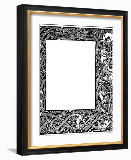 Border Design for 'Le Morte D'arthur' by Sir Thomas Malory, 1893-4 (Pen & Black Ink)-Aubrey Beardsley-Framed Giclee Print