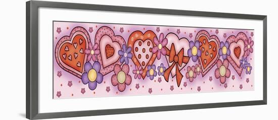 Border Hearts and Flowers-Maria Trad-Framed Giclee Print