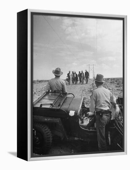 Border Patrol Waiting for Illegal Immigrants to Reach their Position-Loomis Dean-Framed Premier Image Canvas