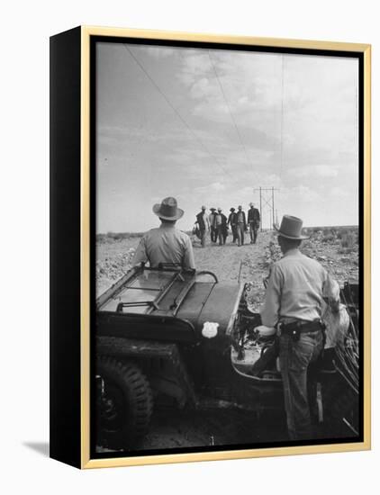 Border Patrol Waiting for Illegal Immigrants to Reach their Position-Loomis Dean-Framed Premier Image Canvas