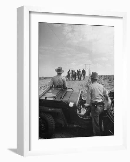 Border Patrol Waiting for Illegal Immigrants to Reach their Position-Loomis Dean-Framed Photographic Print