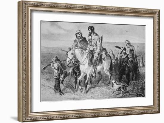 Border Ruffians from Missouri Invading Kansas, 1856 (Etching)-American-Framed Giclee Print