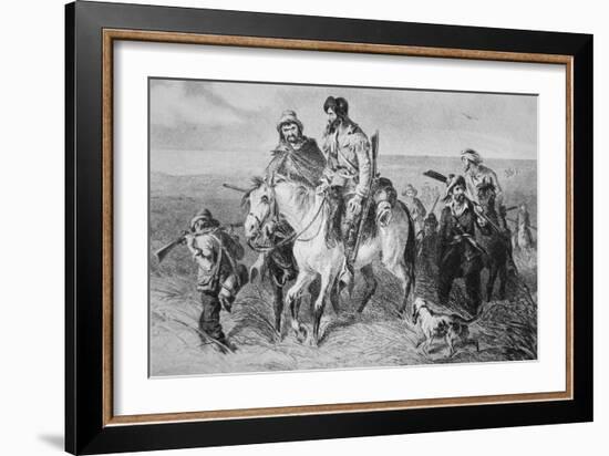 Border Ruffians from Missouri Invading Kansas, 1856 (Etching)-American-Framed Giclee Print