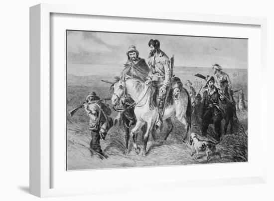 Border Ruffians from Missouri Invading Kansas, 1856 (Etching)-American-Framed Giclee Print