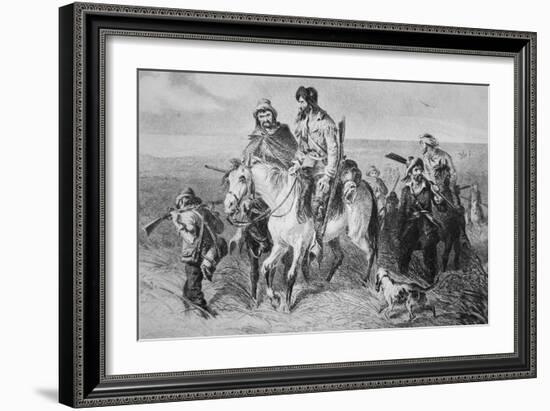 Border Ruffians from Missouri Invading Kansas, 1856 (Etching)-American-Framed Giclee Print
