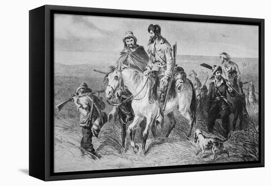 Border Ruffians from Missouri Invading Kansas, 1856 (Etching)-American-Framed Premier Image Canvas
