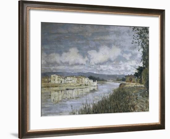 Bordering Arno, 1890-Telemaco Signorini-Framed Giclee Print