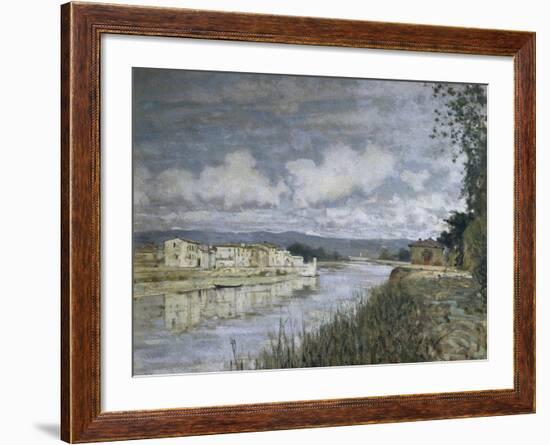 Bordering Arno, 1890-Telemaco Signorini-Framed Giclee Print