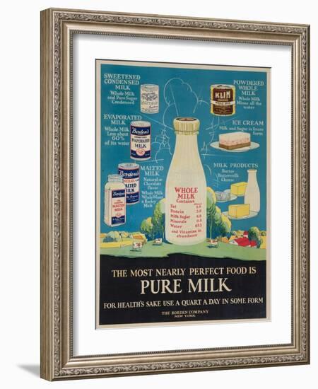 Bordon Milk Advertising Poster-null-Framed Giclee Print