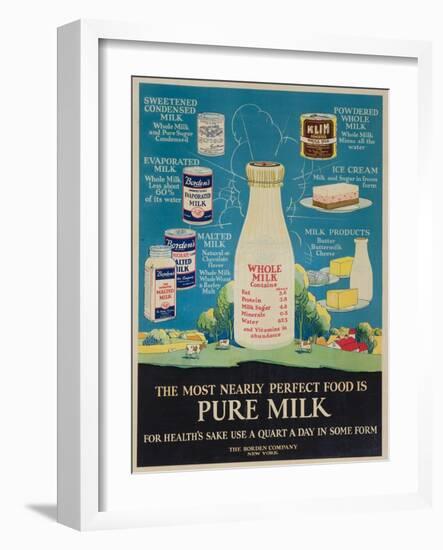 Bordon Milk Advertising Poster-null-Framed Giclee Print