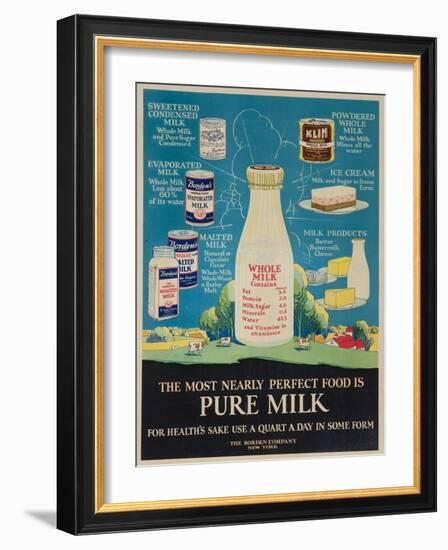 Bordon Milk Advertising Poster-null-Framed Giclee Print