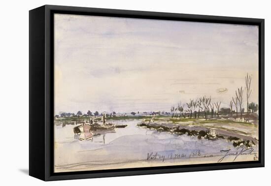 Bords de rivière-Johan Barthold Jongkind-Framed Premier Image Canvas