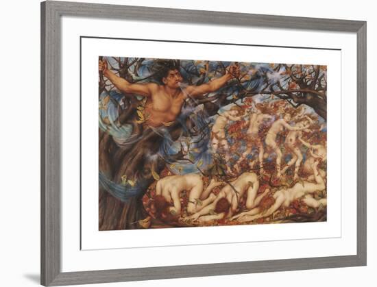 Boreas and the Fallen Leaves-Evelyn De Morgan-Framed Premium Giclee Print