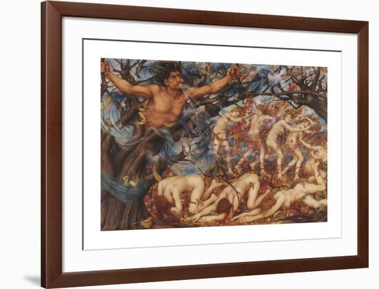 Boreas and the Fallen Leaves-Evelyn De Morgan-Framed Premium Giclee Print