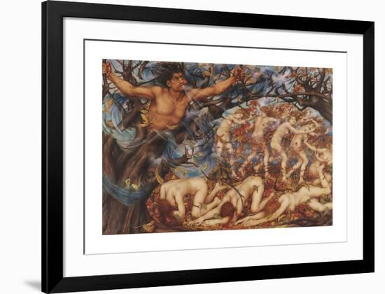 Boreas and the Fallen Leaves-Evelyn De Morgan-Framed Premium Giclee Print