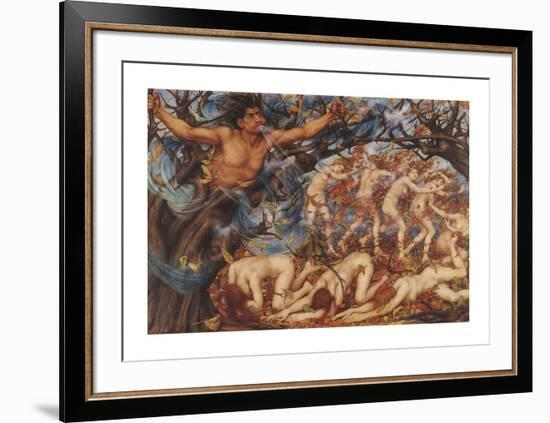 Boreas and the Fallen Leaves-Evelyn De Morgan-Framed Premium Giclee Print