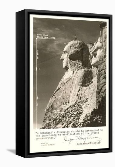 Borglum Quote and Mt. Rushmore-null-Framed Stretched Canvas