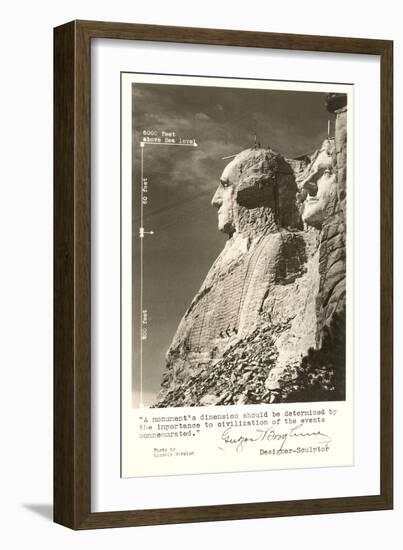 Borglum Quote and Mt. Rushmore-null-Framed Art Print