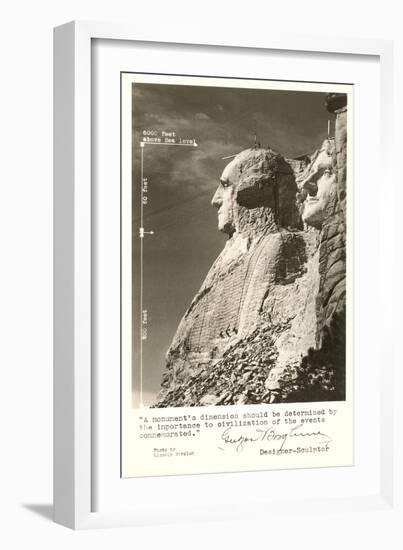 Borglum Quote and Mt. Rushmore-null-Framed Art Print