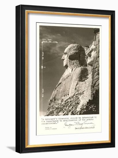 Borglum Quote and Mt. Rushmore-null-Framed Art Print