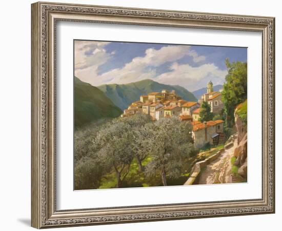 Borgo degli ulivi-Adriano Galasso-Framed Art Print