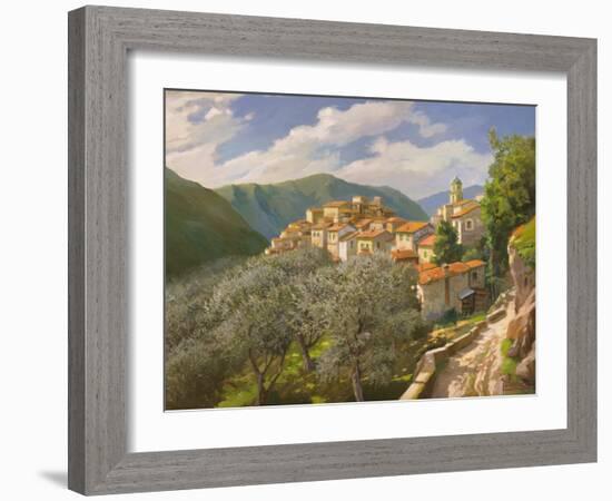 Borgo degli ulivi-Adriano Galasso-Framed Art Print
