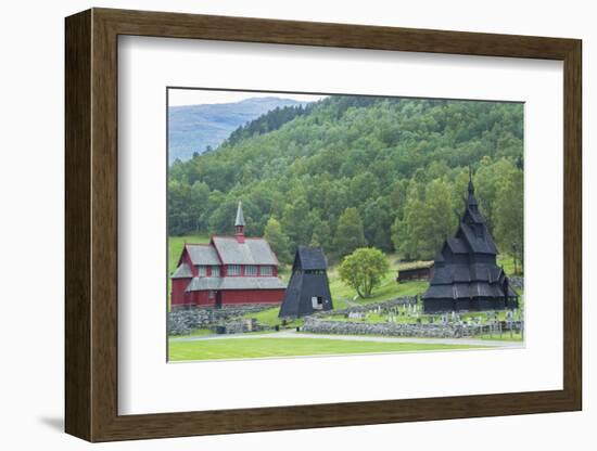 Borgund, Norway, Borgund Stave Church with Unique Medieval Bell Tower-Bill Bachmann-Framed Photographic Print