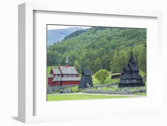 Borgund, Norway, Borgund Stave Church with Unique Medieval Bell Tower-Bill Bachmann-Framed Photographic Print