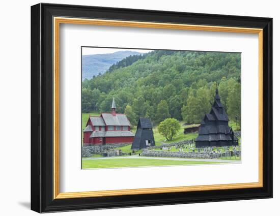 Borgund, Norway, Borgund Stave Church with Unique Medieval Bell Tower-Bill Bachmann-Framed Photographic Print