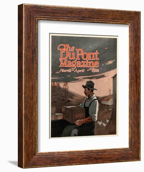 Boring Machines and Explosives Twin Helpers, Front Cover of the 'DuPont Magazine', March-April 1922-American School-Framed Giclee Print