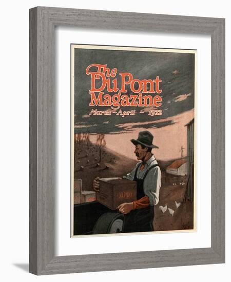 Boring Machines and Explosives Twin Helpers, Front Cover of the 'DuPont Magazine', March-April 1922-American School-Framed Giclee Print