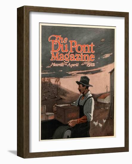 Boring Machines and Explosives Twin Helpers, Front Cover of the 'DuPont Magazine', March-April 1922-American School-Framed Giclee Print