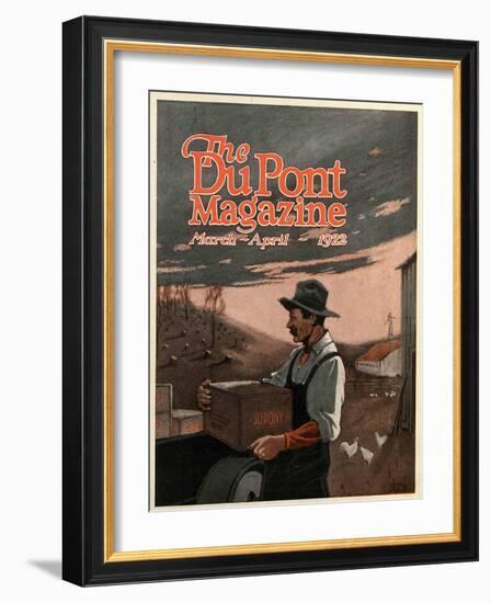 Boring Machines and Explosives Twin Helpers, Front Cover of the 'DuPont Magazine', March-April 1922-American School-Framed Giclee Print