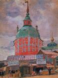 Set Design for 'The Flea', by Yevgeny Zamyatin, 1925 (Tempera on Wood)-Boris Mikhailovich Kustodiev-Giclee Print