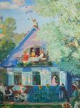 Small Blue House, 1920-Boris Michaylovich Kustodiev-Framed Giclee Print