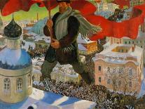 Bolshevik. Oil on canvas (1920).-Boris Mikhailovich Kustodiev-Giclee Print