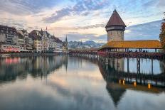 Chapel Bridge in Lucerne, Switzerland-Boris Stroujko-Photographic Print