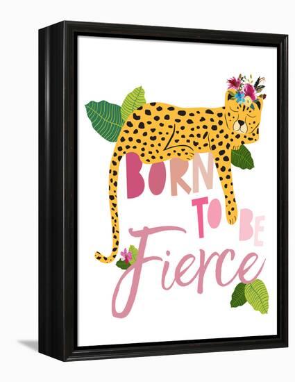 Born Fierce Cheetah 2-Jennifer McCully-Framed Stretched Canvas