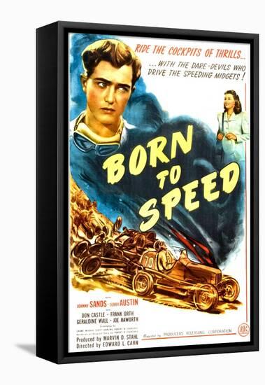 Born to Speed, Johnny Sands, Vivian Austin on poster art, 1947-null-Framed Stretched Canvas