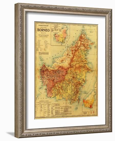 Borneo - Panoramic Map-Lantern Press-Framed Art Print